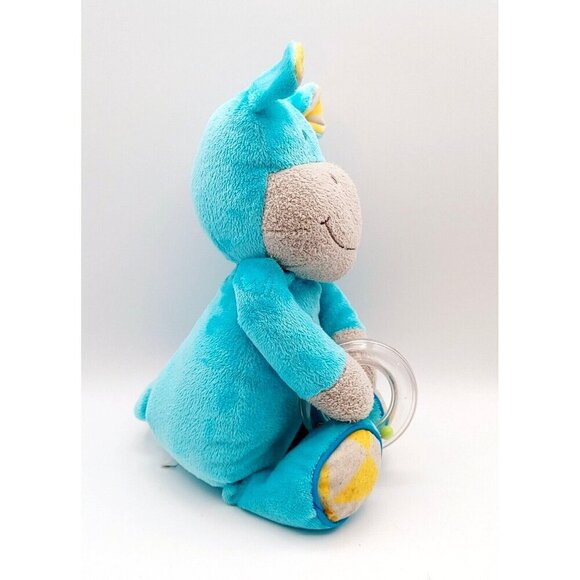 Manhattan Toy Co Blue Gray Hippo Holding Circle Rattle Plush  15" - Picture 2 of 4
